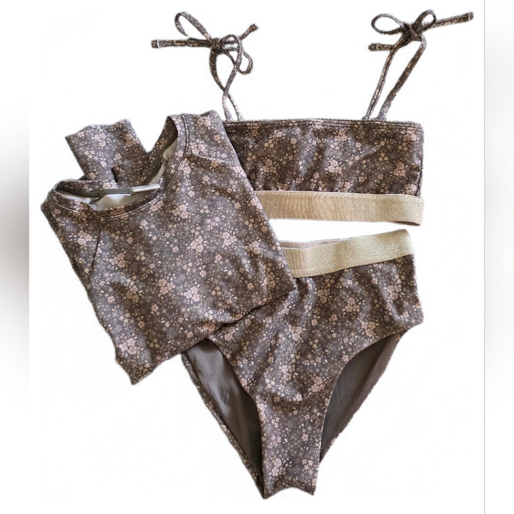 SOLD Jamie Kay Swim - Rash Vest - Dark Pansy Floral 8Y